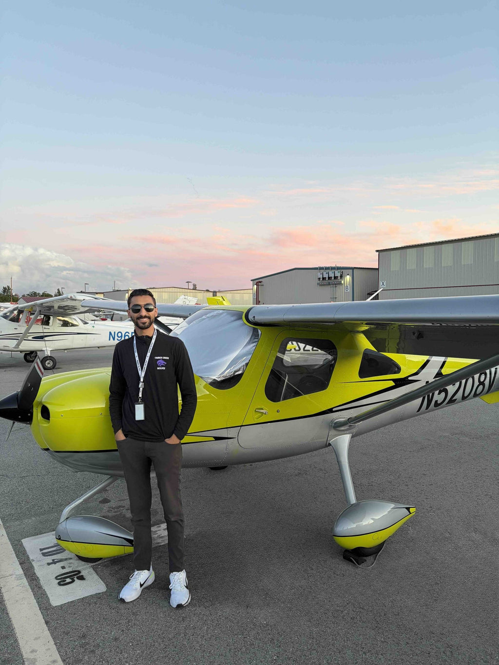 FAA-certified instructor and student preflighting a Cessna at Flight School LA