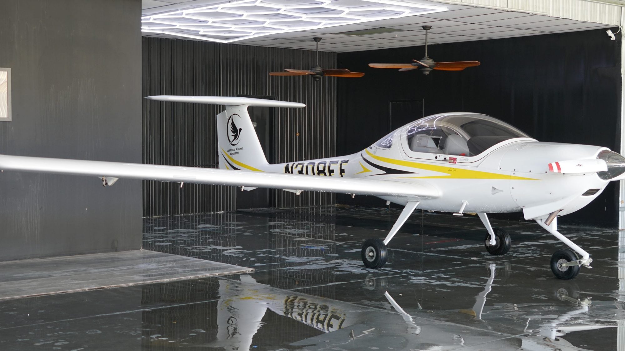 Two-seat light trainer with instructor at Van Nuys Airport — Sport Pilot License course